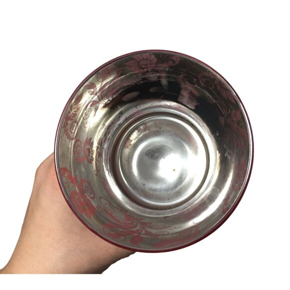 Pair of Red & Patterned Woodwick Candle Holders - each about 7" tall - Picture 8 of 9